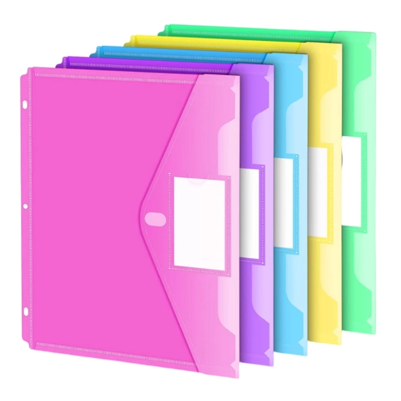  5/10Pcs 3 Holes Punched Pocket Waterproof Clear Plastic File Sleeve Letter Size Document Storage Bag for School Office