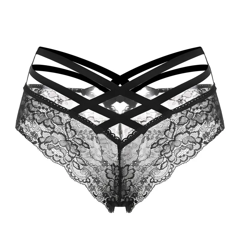 

Sexy Lace Panties Women Hollow Out G String Underpant Cross Bandage Panty Comfortable Female Lingerie Thongs G-Strings Underwear