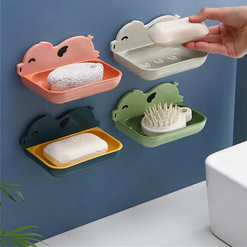 Perforation-free Soap Box Wall-mounted Soap Rack Box Household Storage Box Multi-layer Soap Box Multi-functional And Convenient