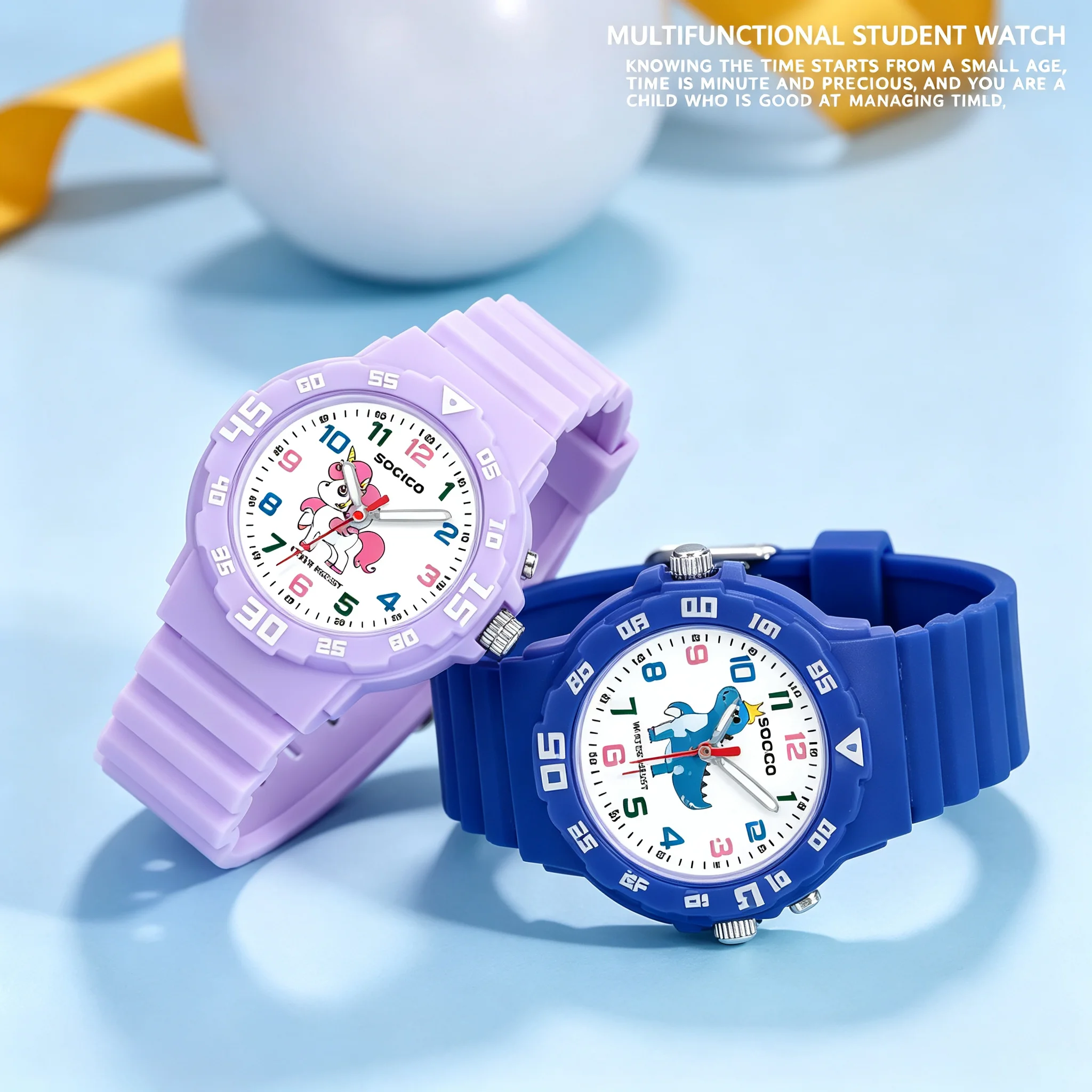 Socico Kid's Digital Watch for Boys and Girls Waterproof LCD Digital Sports Kids Watch with 4 Color LED Lights, Stopwatch, Alarm