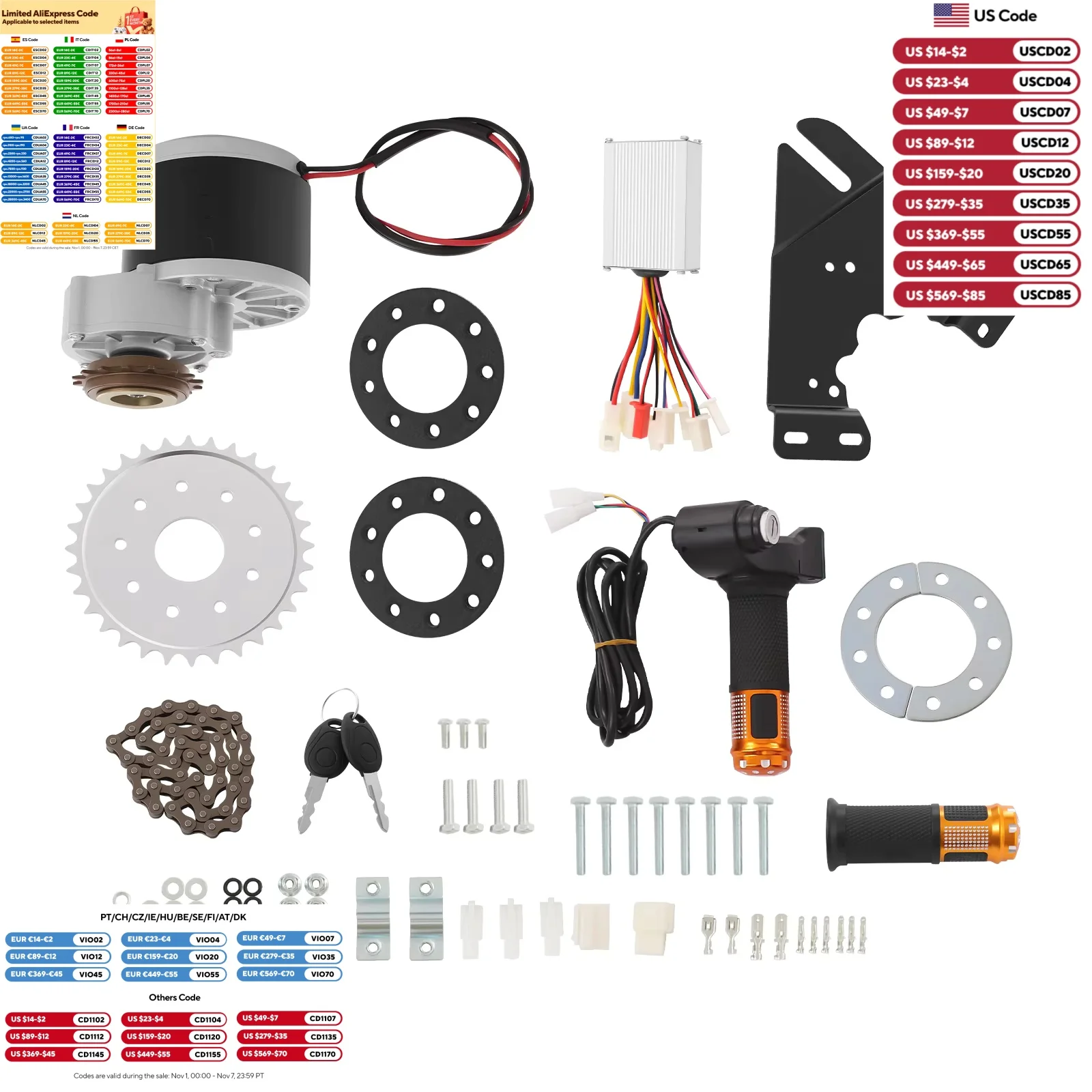 

24V 250W Electric Bike Conversion Kit 3300rpm Electric Conversion Kit E-Bike Modification Kit with LED Display
