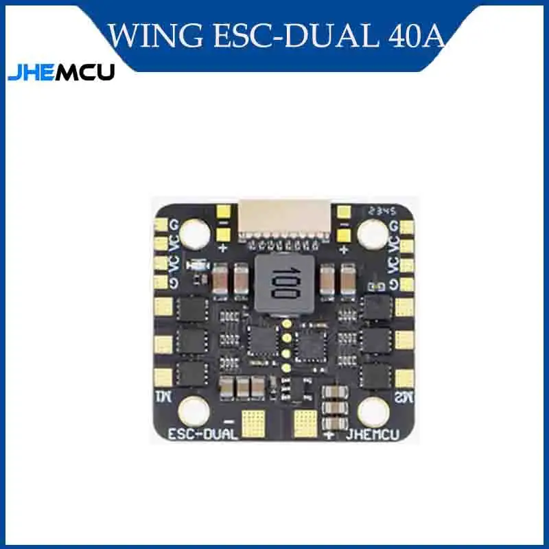 

JHEMCU WING ESC-DUAL 40A BLHELI_S 2in1 40A ESC Встроенный измеритель тока 5 В BEC 20X20 мм 2-6S LiPo для деталей радиоуправляемого самолета с двумя двигателями