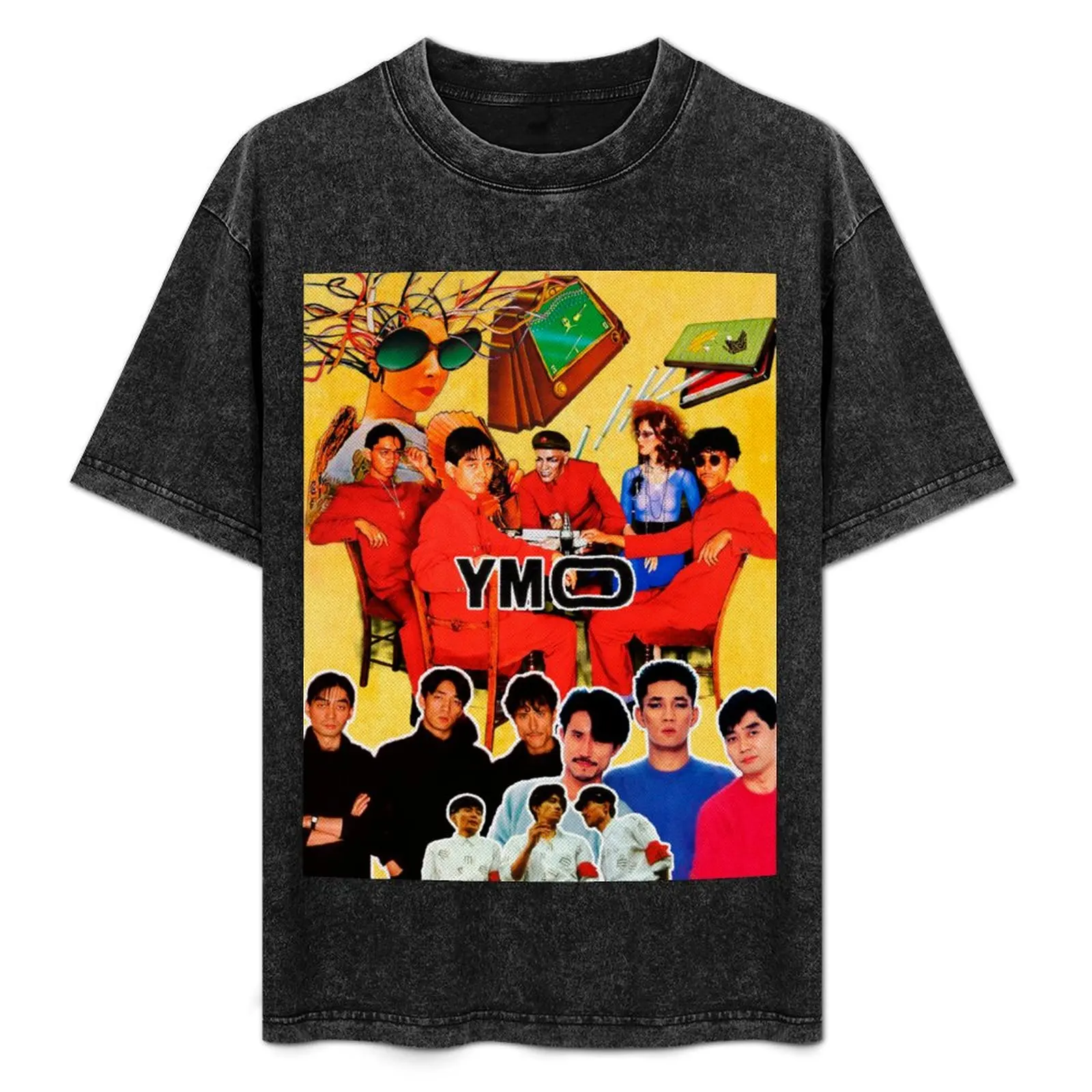 Yellow Magic Orchestra Collage T-Shirt blue archive vintage graphic tee mens shirts graphic tee