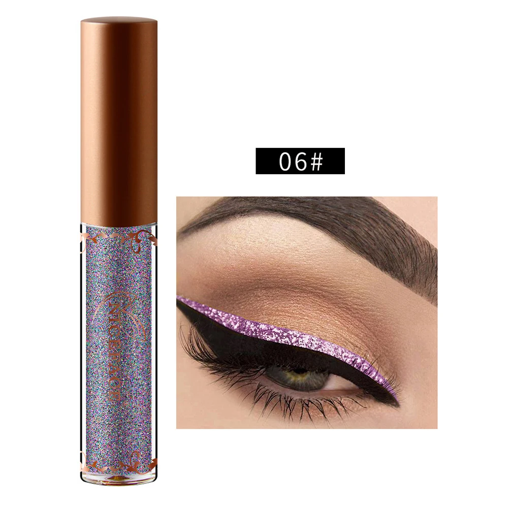 Metallic Liquid Eyeliner Glitter Pearlescent Thin Pen Nib Smooth Glide Waterproof Long Lasting Pearlescent Liquid Eyeliner