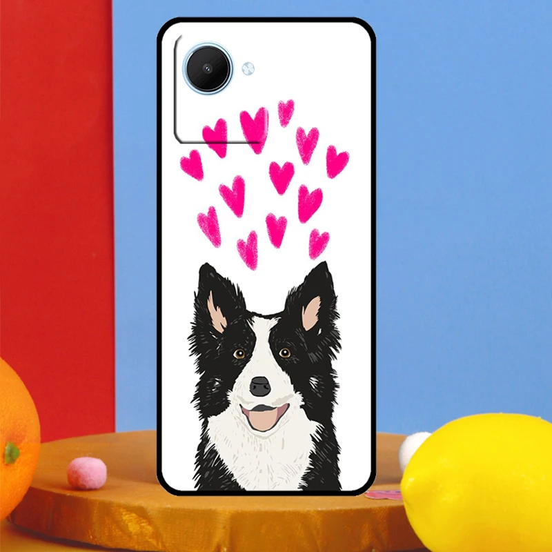 Border Collie Watercolor For Realme GT Neo 5 6 9 10 11 12 Pro Plus C11 C25 C21Y C30 C31 C33 C35 C51 C53 C55 C67 Case