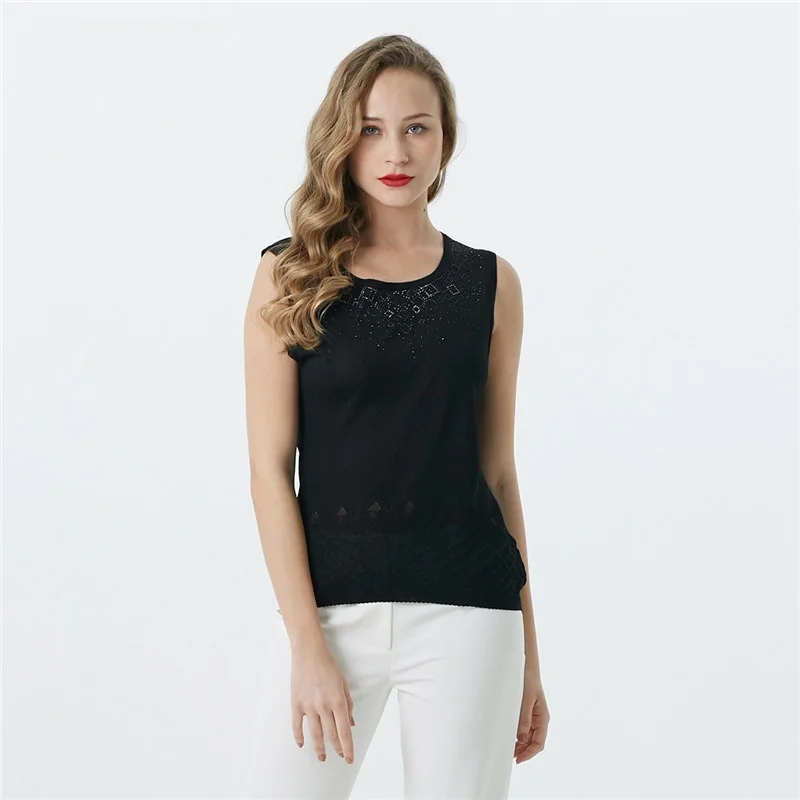 

Slim Fit Women's Knitted Sweater round Ne Svel Base Layer Inner Wear Vest Comfortable Breathable Summer Faion