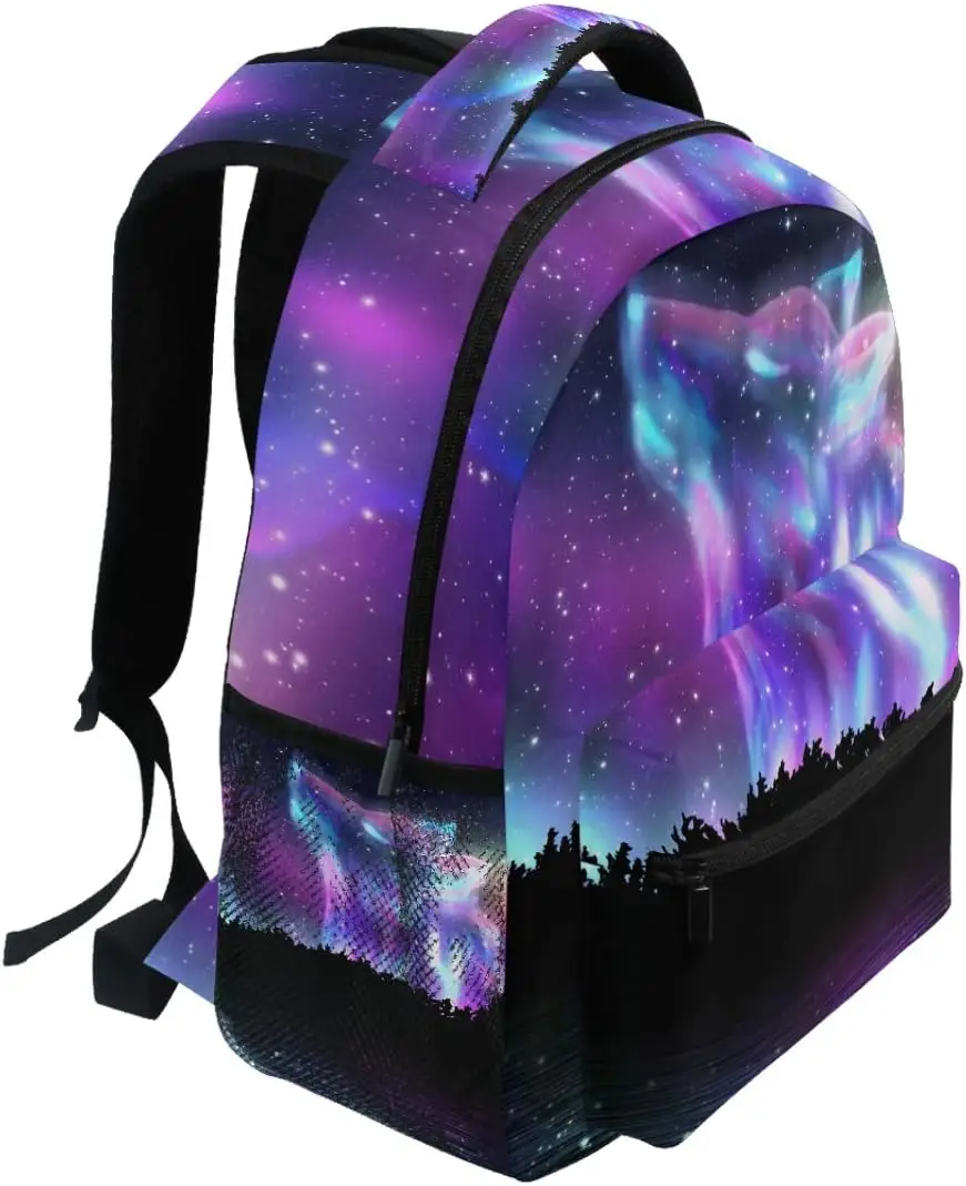 Forest Wolf Boys Girls School Computer Backpacks Book Bag Travel Hiking Camping Daypack