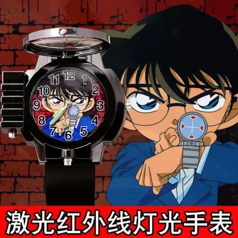 Detective Conan anime cartoon children's watch boys and girls students creative laser infrared children's toys birthday gift