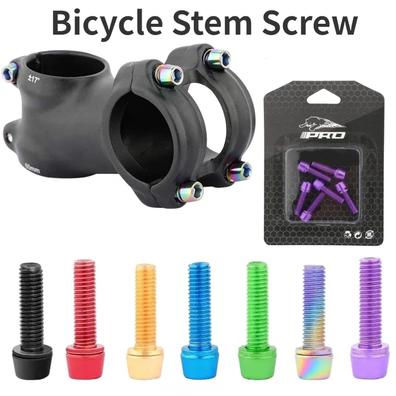 6pcs/bag Bicycle Stem Screw Stainless Steel M5x18 Cycling Handlebar Fixed Screws Durable Multiple Colors MTB Road Bike Stem Bolt