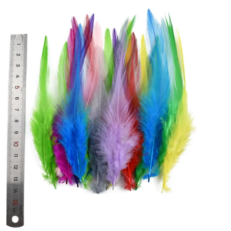 20Pcs Colored Chicken Feathers DIY Decoration Natural Black White Pheasant Feather Crafts Handicraft Accessories Plumes Decor