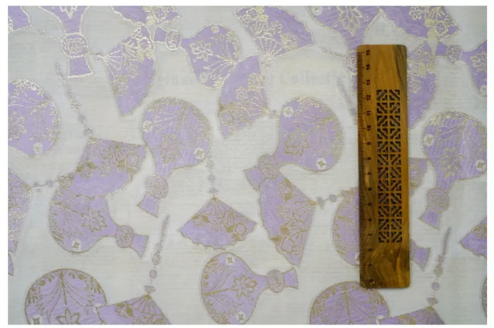 Goldener Seiden-Jacquard-Stoff im chinesischen antiken Stil für Frühling und Sommer, Kleidung, Hochzeitskleid, dekorativer Nähstoff – Detail 3