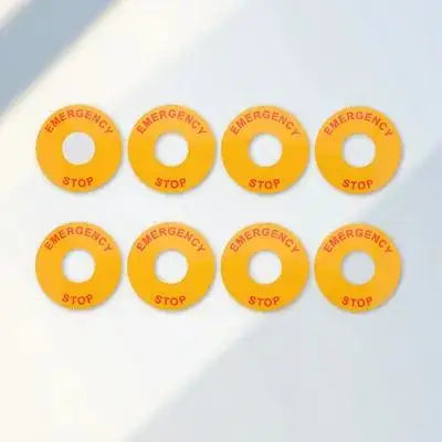 8pcs Emergency Stop Sign Sticker Equipment Warning Label Decal For Office Factory Warehouse Safety Label Sticker