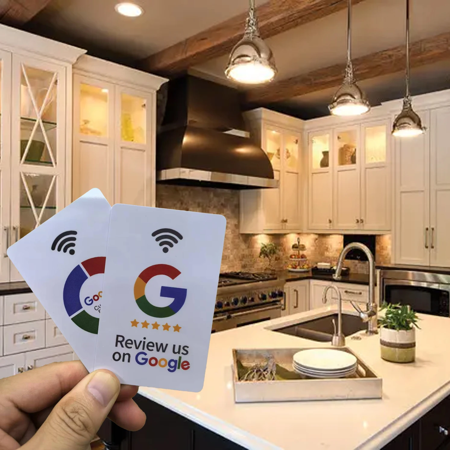 White Review Us On Google Tap Card NFC Ready To Be Activated Instantly Boost Business Reviews Google Review Tap NFC Card Tag