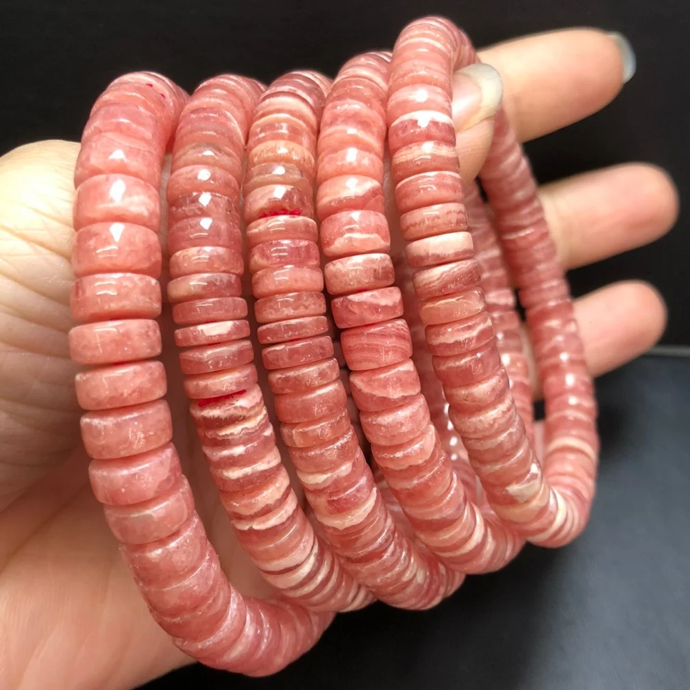 Natural Rose Quartz Rhodonite Freeform Bead Bracelet Healing Crystal Charm For Women Energy Jewelry Gift 1PCS