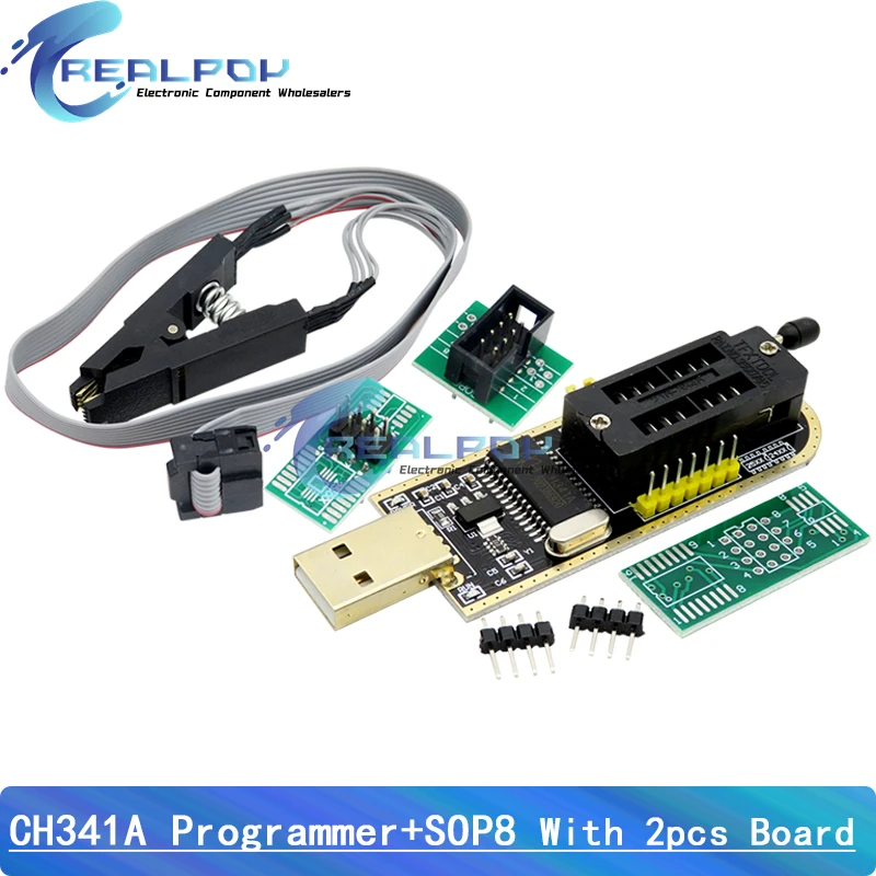 SOIC8 SOP8 Klips testowy do EEPROM 93CXX / 25CXX / 24CXX + CH341A / CH341B 24 25 Series EEPROM Flash BIOS USB Moduł programatora