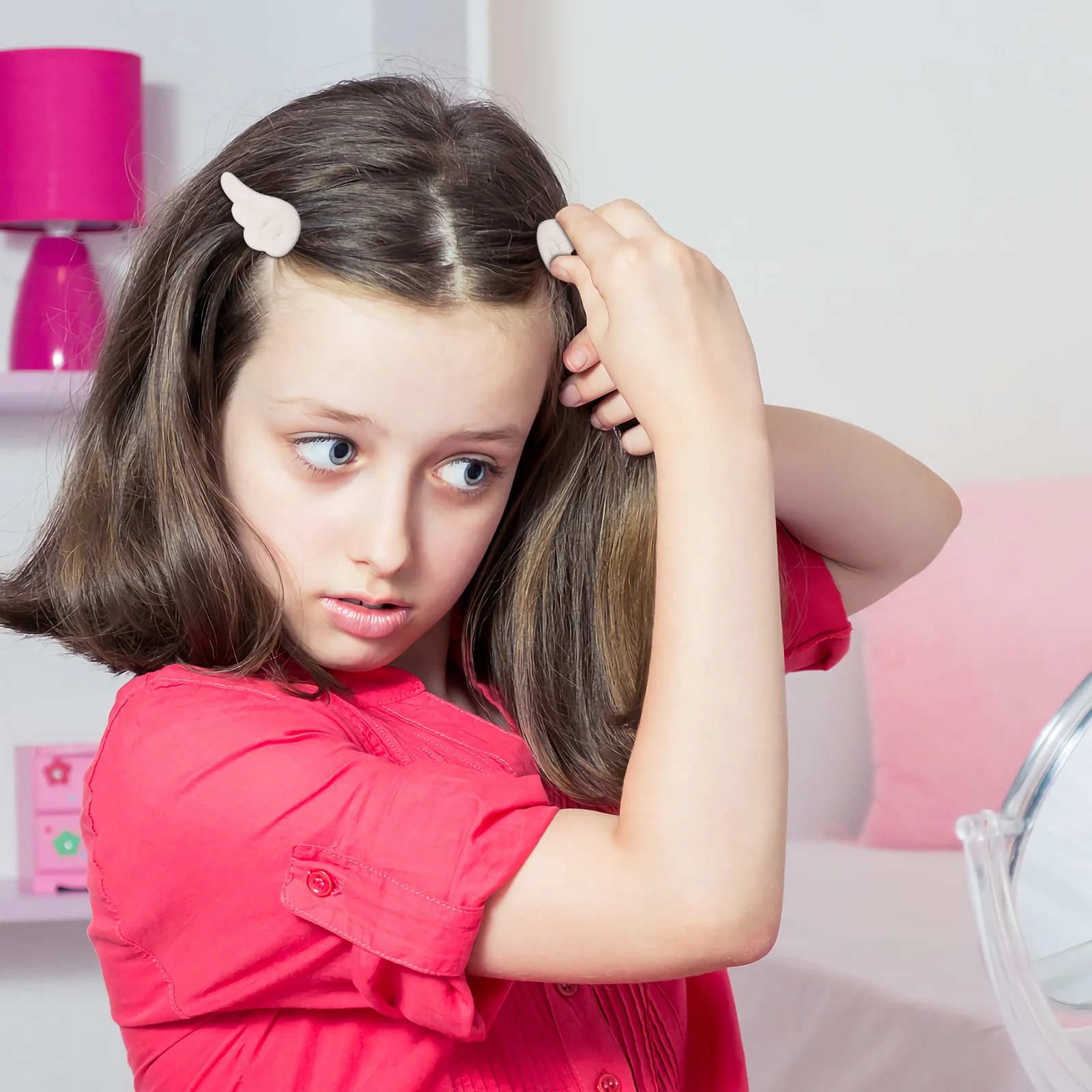 

2Pairs Angel Wings and Devil Wings Hair Clips Premium Wool Fabric Non Slip Barrettes Girls Hair Accessories Girls Barrettes