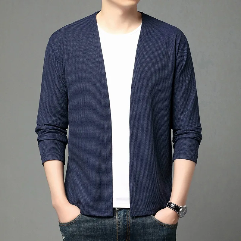 Cardigan Knitted Sweaters for Man Korean Style Turned Down Collar Jackets Sweater High Quality Casual Winter Warmer Knit Clothes