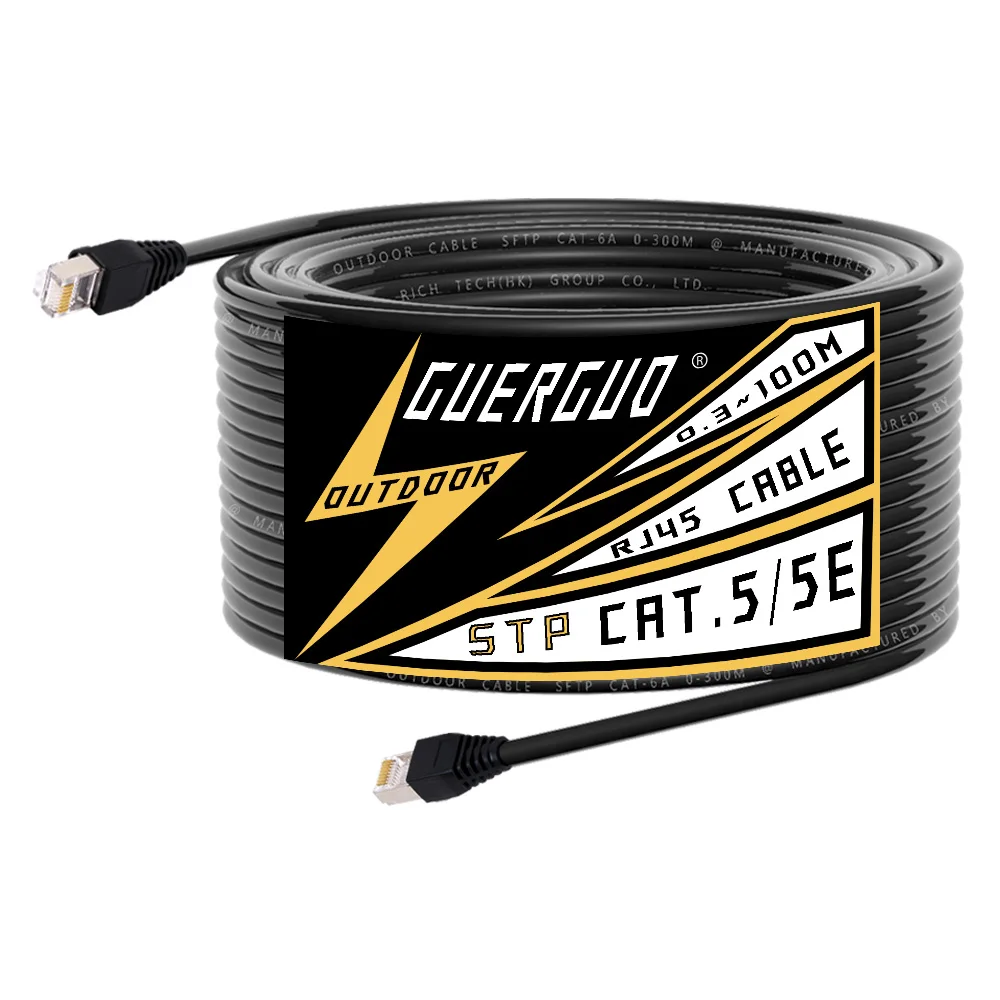 Cabo de extensão Ethernet de rede LAN externa e interna Cabo blindado com conector RJ45 Cat5 CAT6 STP SFTP Stage 0.3M-100M