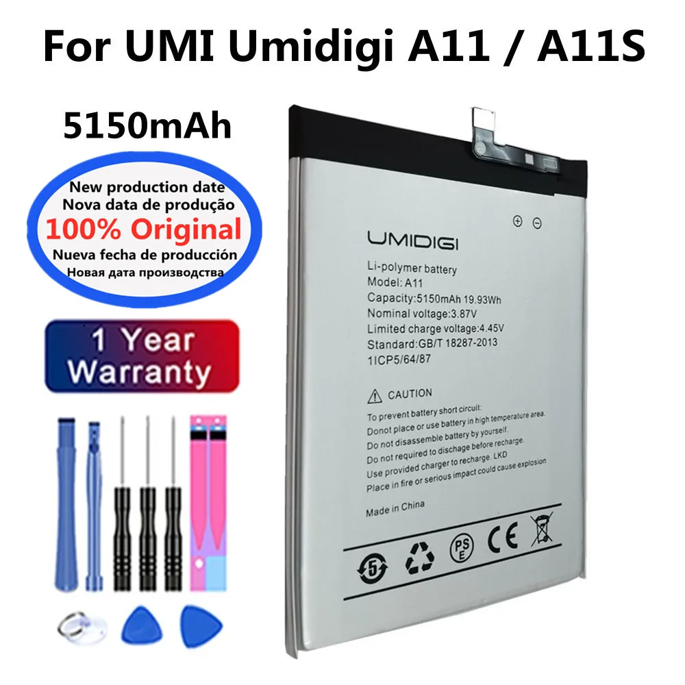 

New 100% Original Battery For UMI Umidigi A11 / A11S 5150mAh Bateria Replacement Battery Fast Shipping + Tracking Number