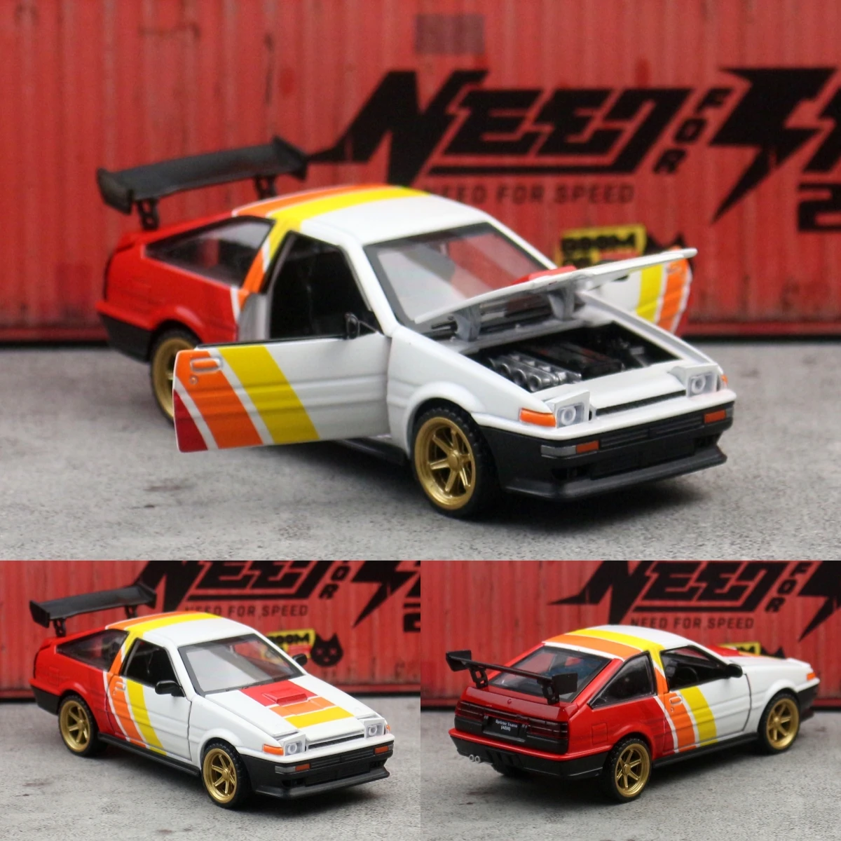 1/37 TOYOTA AE86 Sprinter Trueno Racing Toy Car CCA Assembly Model Kit Diecast Miniature Free Wheels Collection Gift For Boys view 5