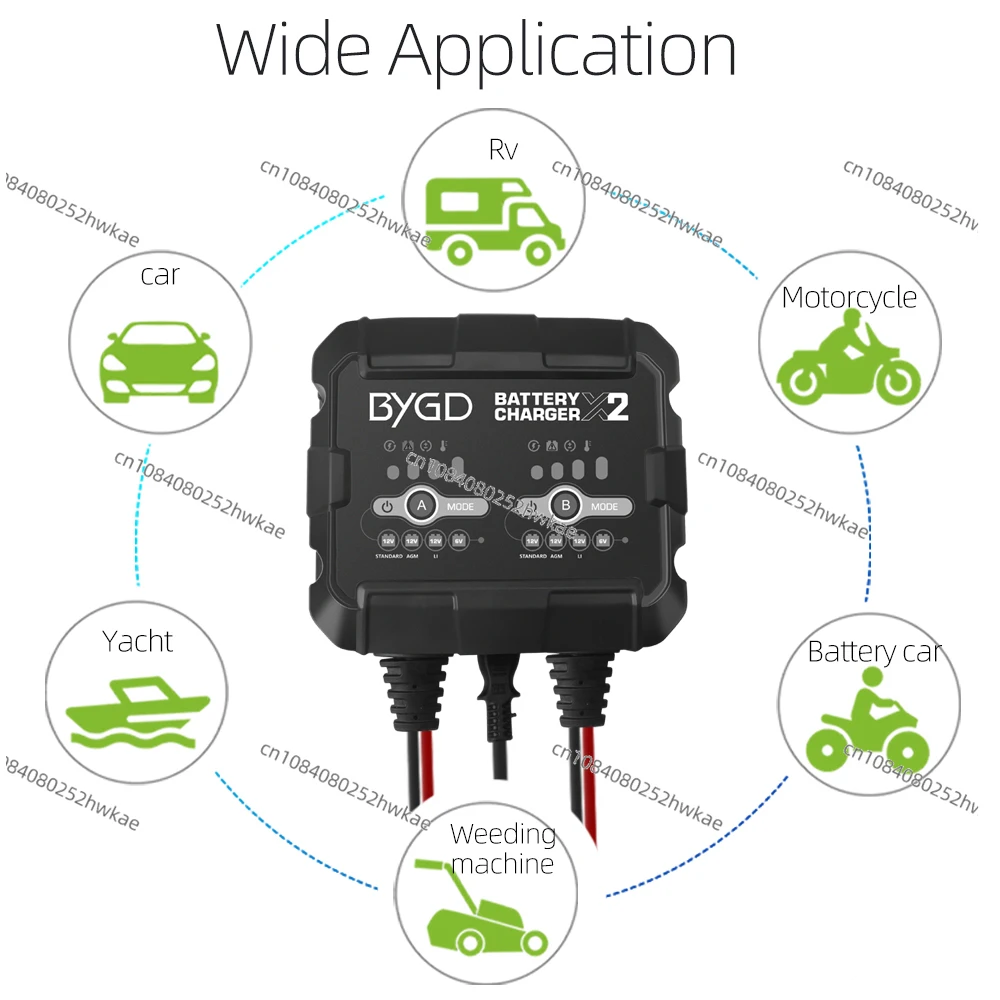 2A Waterproof battery charger 12V car 6V motorcycle smart chargers AGM MF EFB GEL LI WET CA High Power battery charger portable