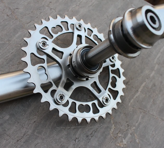 Titanium Mountain Bike Crankset Oval Bicycle Chain Ring Titanium Crankset