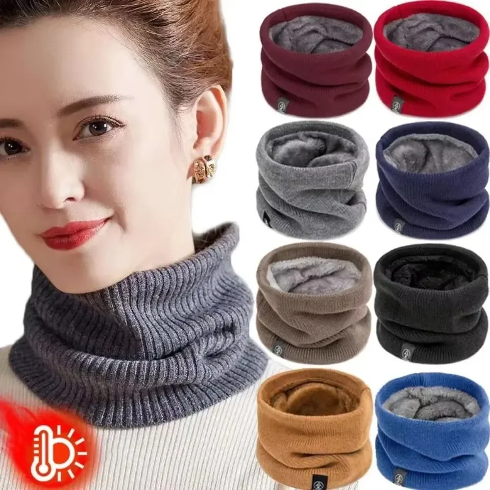Fashion Soft Sports Knitted Neck Warmer Women Men Face Cover Winter Skating Running Hiking Thick Cold‑proof Collar Scarves