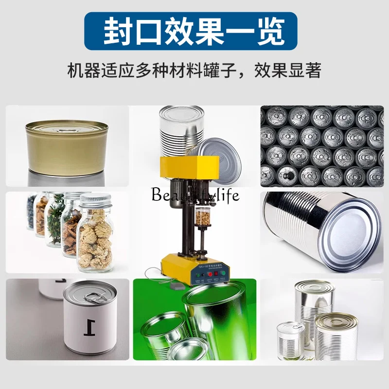 Full-Automatic Can Seamer Plastic Tank Cap Tightener Packaging Can Sealing Machine