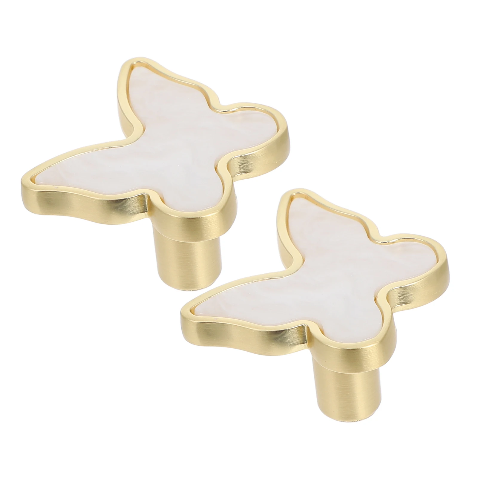 

2 Pcs Modern Single Hole Butterfly Handle Dresser Bathroom Cabinet Knobs Moon White