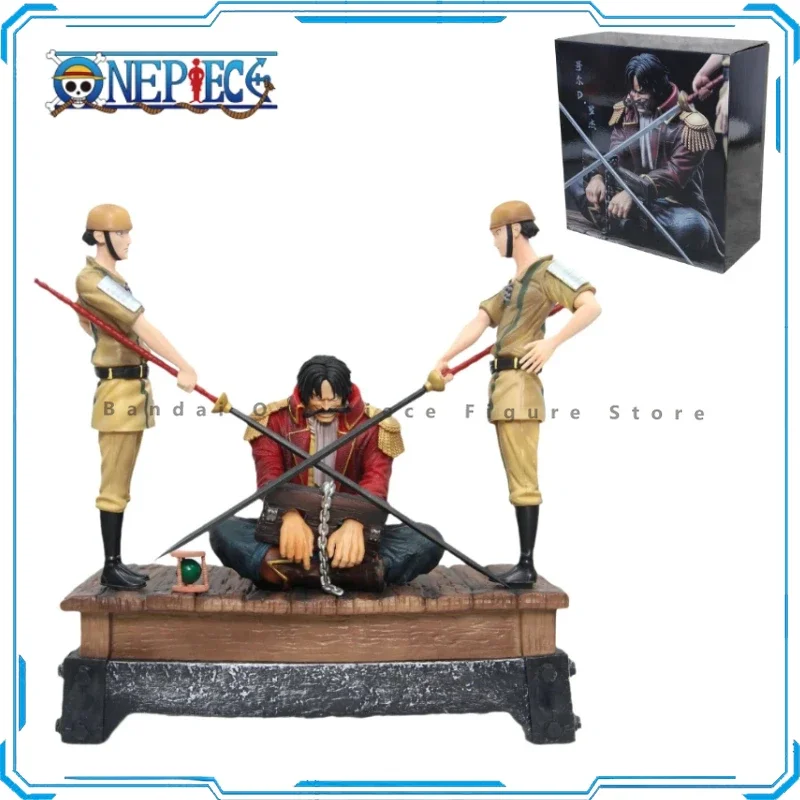 

In Stock One Piece Series BT Soldier Execution Platform Handcuffs Roger Figure Statue Scene Model Ornament Gift