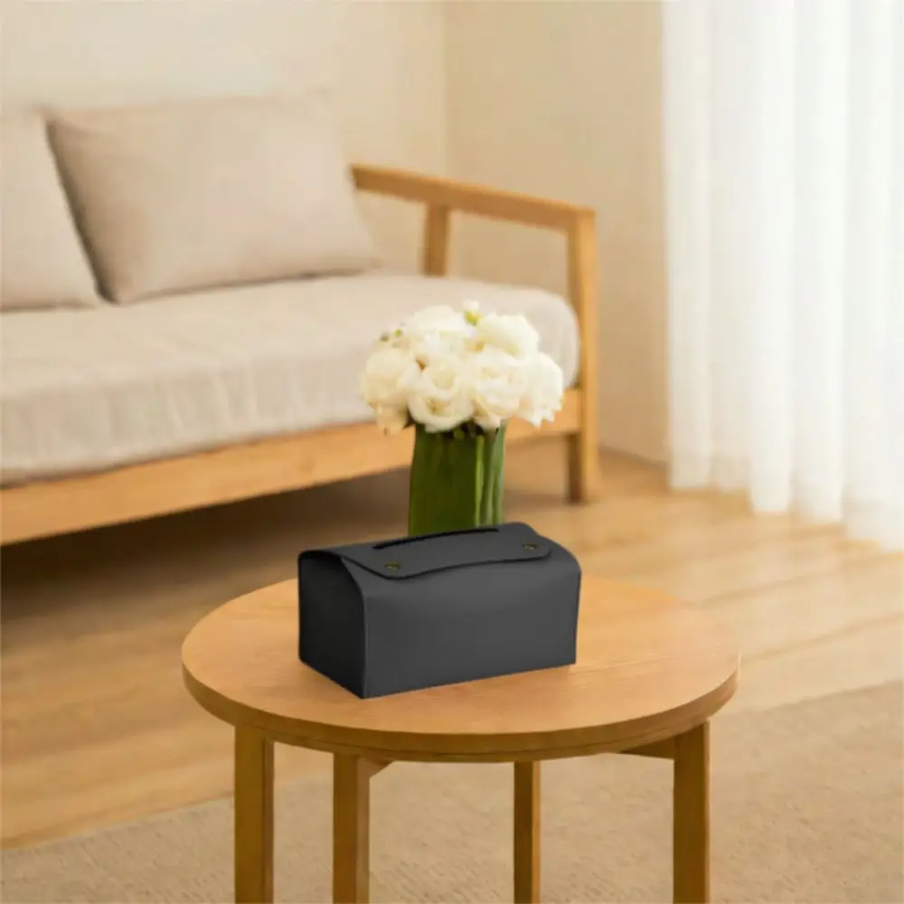 

2pcs Napkin Holder PU Leather Tissue Dispenser Box Simple Foldable Tissue Case Waterproof Nordic Style Tissue Bag Car