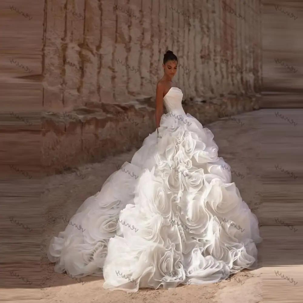 

Glamorous Wedding Dresses A Line Satin Bridal Gowns Tulle Tiered Robes Elegant Princess Exquisite Vestidos De Novia Customized