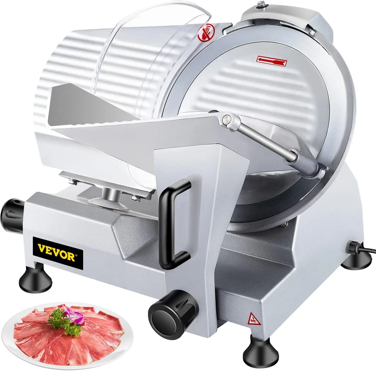 Commercial Meat Slicer, 12 inch Electric Food Slicer, Semi-Auto 320W Stainless Steel Deli Meat Slicer, Adjustable Thicknes