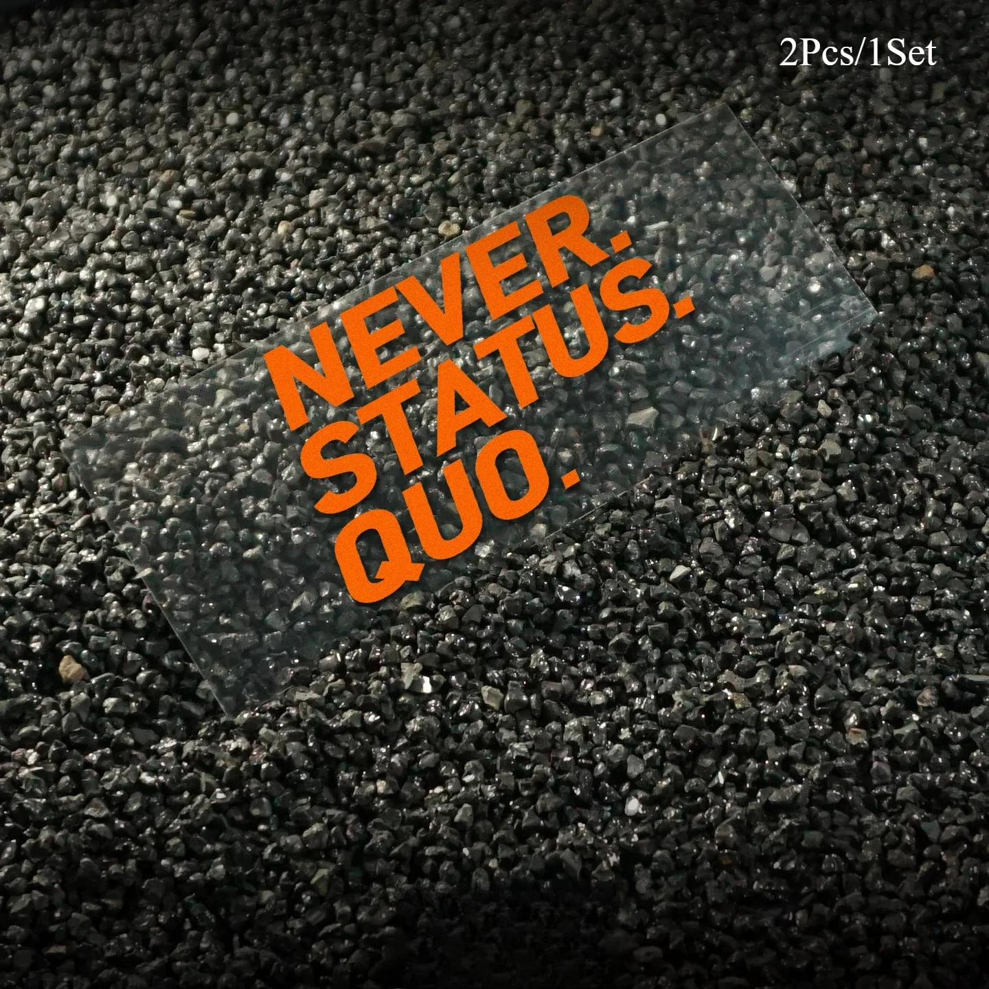 2Pcs/1Set Never Status Quo Text Stickers, Removable No Residue Vinyl Decals for Road Bike & Mountain Bicycle Body Decor