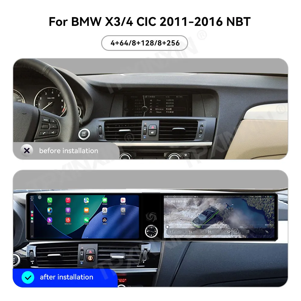 Android Car Radio For BMW X3 F25 X4 F26 2011-2016 CIC NBT 8+128G Copilot 24.6