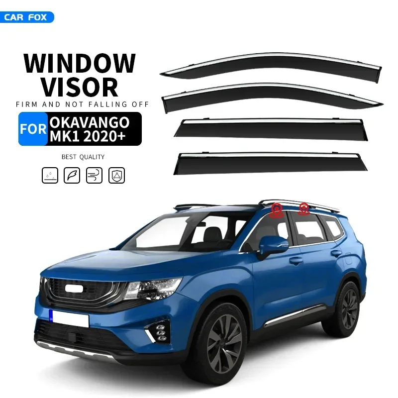 Fit for Geely Okavango Window visor Side Window Deflectors Car Sun Rain Guard Vent Shade Deflector Wind Weathershield Trim