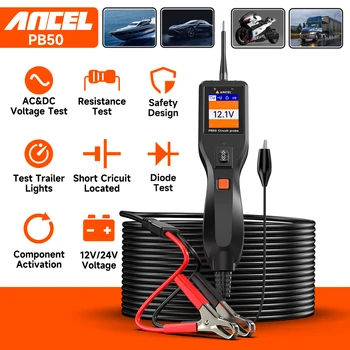ANCEL PB50 12/24V Auto Elektrische Circuit-Tester Sonde Stift Tester Spannung Beständig Test Spannung Power Probe Kit auto Batterie Test