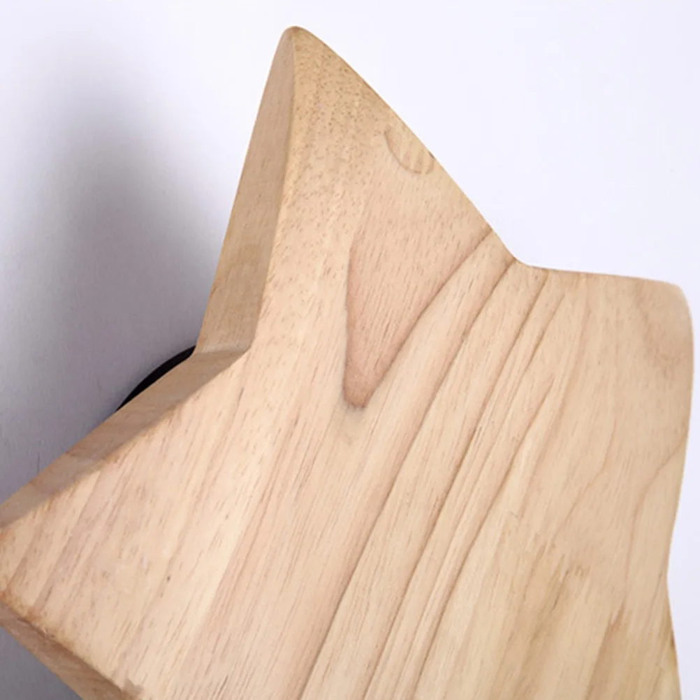 

Wooden LED Star Wall Light Natural Wood Warm Light Cartoon Bedroom Bedside Night Lamp Wall Decoration Lamp