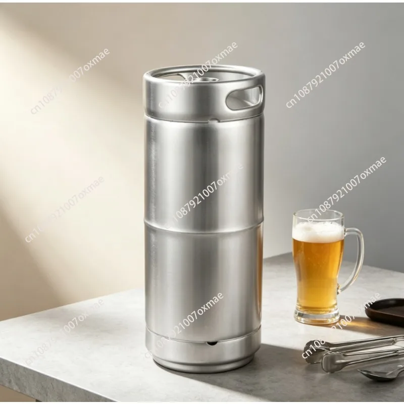20L 1/6 US Standard 304 Stainless Steel Beer Keg Barrel with Well Plate Spear