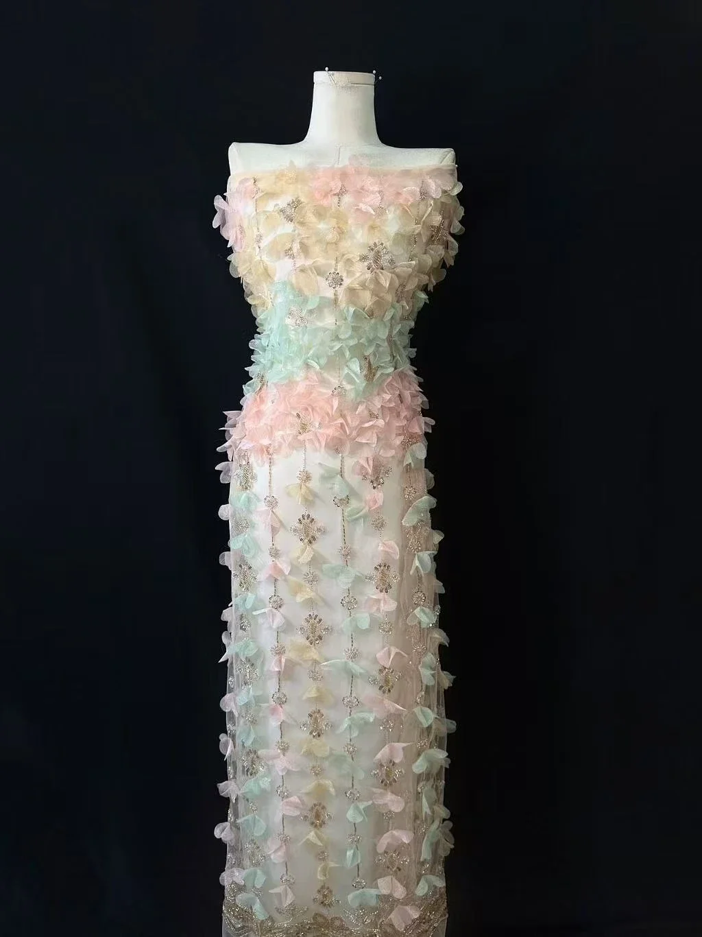 

Роскошная французская сетчатая кружевная ткань ручной работы, изысканная африканская вышитая сетчатая кружевная ткань, блестки, высококачественная нигерийская свадьба