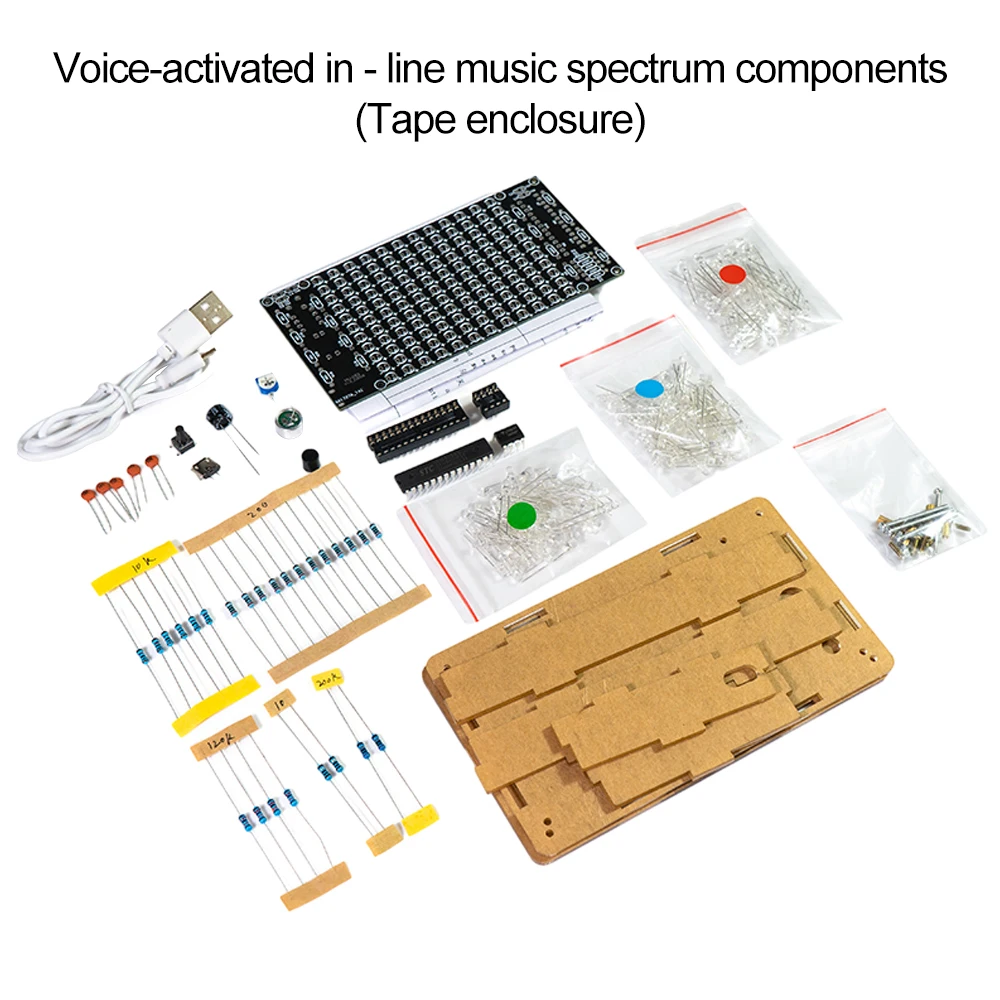 Progetto di saldatura fai da te spettro USB Mini Display elettronico altoparlante Stereo domestico attivato dal suono kit fai da te per saldatura