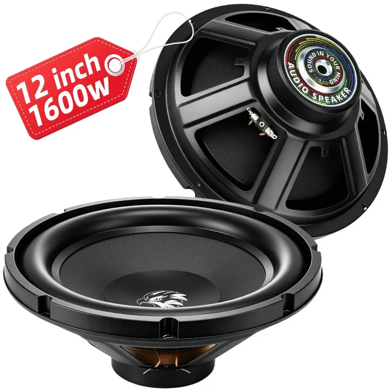 1pcs 12 Inch Car Subwoofer High Power 1600W Stereo Mid Bass Audio Car Speakers High Sensitivity Full Range Music HiFi Car Audio