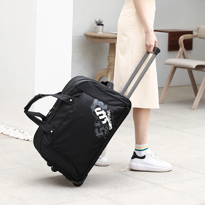 Koffer mit großer Kapazität Oxford Cloth Trolley Case faltbare Handrei se tasche 20 "22 Zoll mit Rädern Roll gepäck Universal