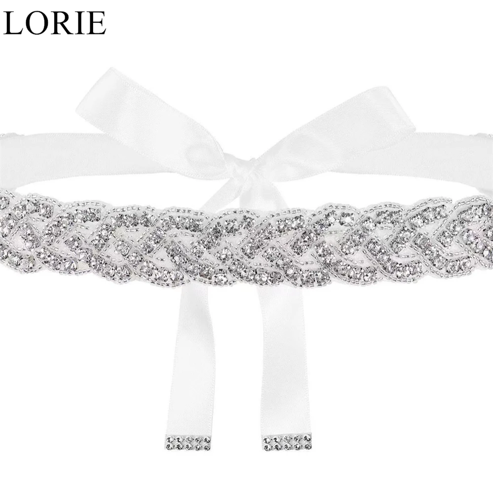 

LORIE Glitter Bridal Belts Wedding Women Handmade Jewelry Silver Bling Crystal Sparkly Women Wedding Belts Wedding Accessories