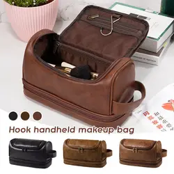 High-capacity Men Vintage Luxury Toiletry Bag Travel Necessary Business Makeup Bags For Women‘s Hanging Storage Organizer 2023