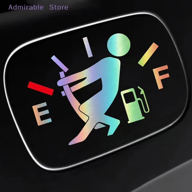 1Pc Creative Pointer Reflective Car Fuel Tank Cap Sticker, Self-Adhesive Decal Universal Fit for Sedans SUVs Auto Exterior Decor