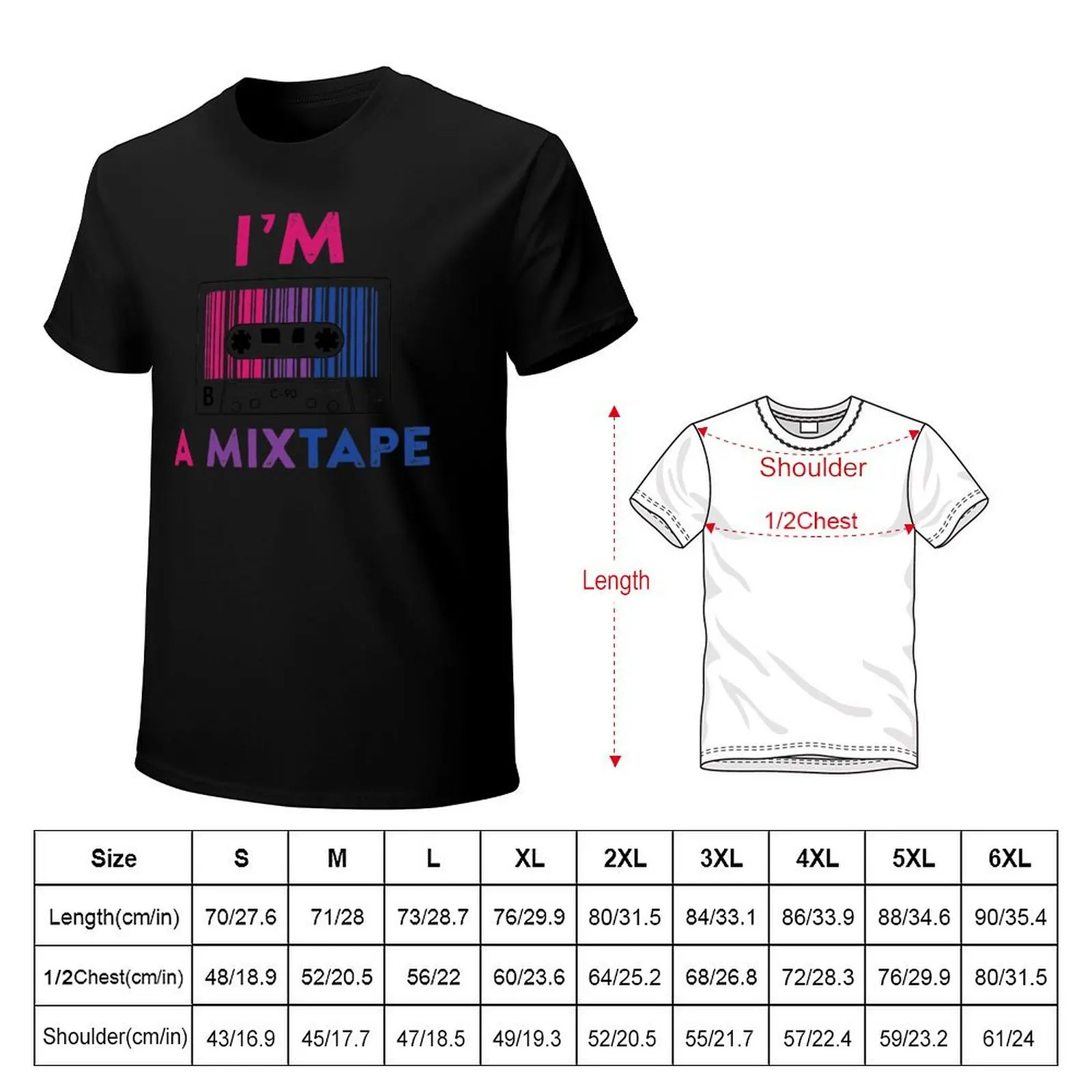 I'm a Mixtape Bisexual Pride LGBT Retro Tshirt T-Shirt printed t shirts for man T-Shirt