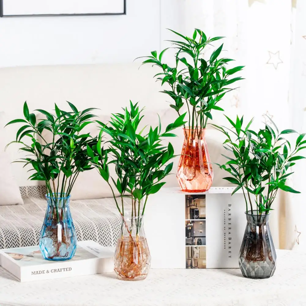 

Plant Pot Transparent Vases Hydroponic Flower Vases Diamond Shaped Plastic Vase Home Decor Ornaments Modern Home Decoration