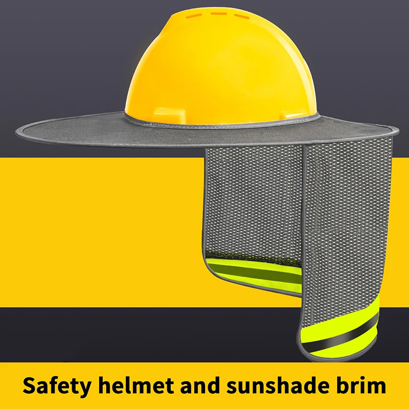 1PC Polyester Neck Shield Brim Sun Shade Reflective Stripe Adjustable For Hard Hat Construction Worker Accessories