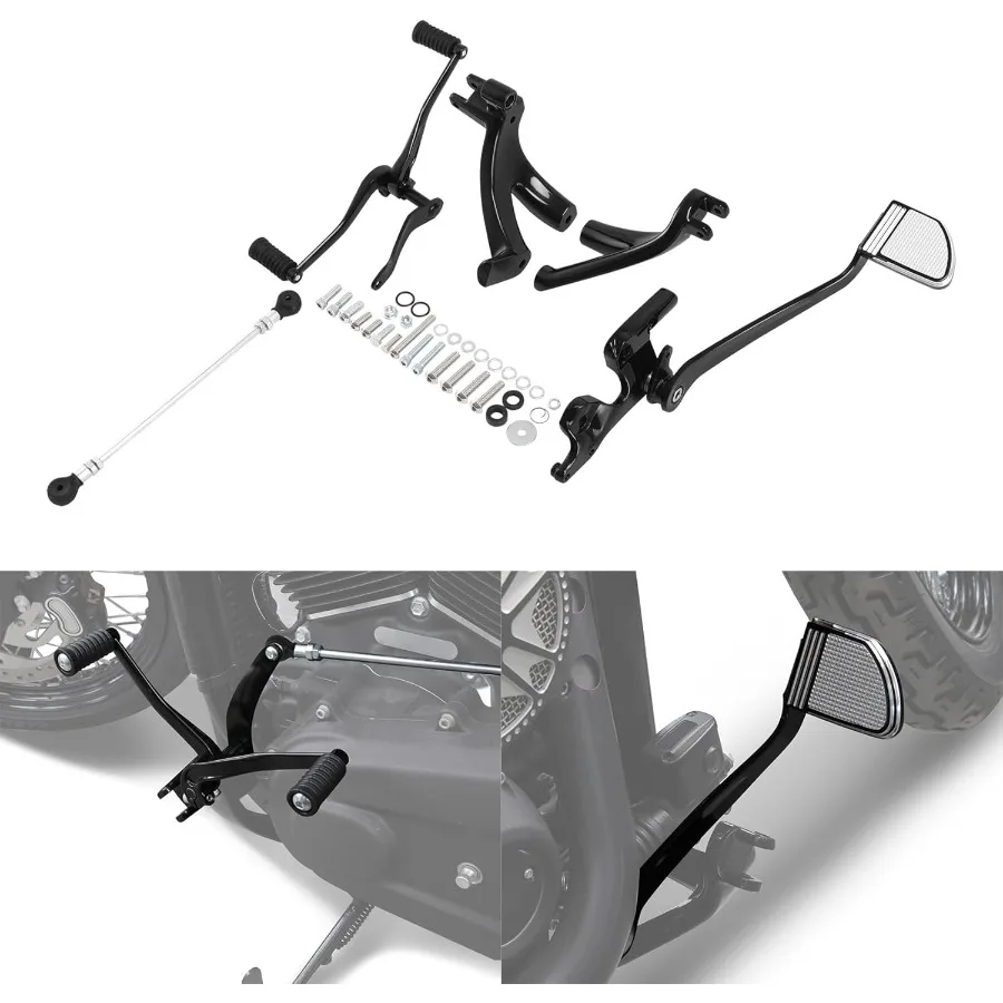 

Driver FootPegs Shift Lever Brake Pedal Standard Forward Control Kit Fit For Harley Street Bob 20182025 Softail Standard 201820